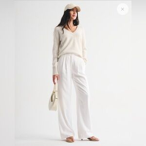 Abercrombie & Fitch Cream Wide-Leg Trousers And Top Set